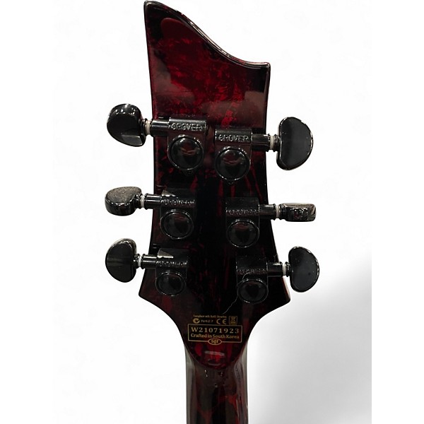 Used Schecter Guitar Research C1 FRS Silver Mountain Blood Moon Solid Body Electric Guitar