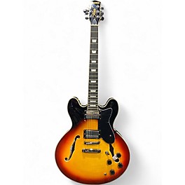 Used Donner DJP1000 2 Tone Sunburst Hollow Body Electric Guitar
