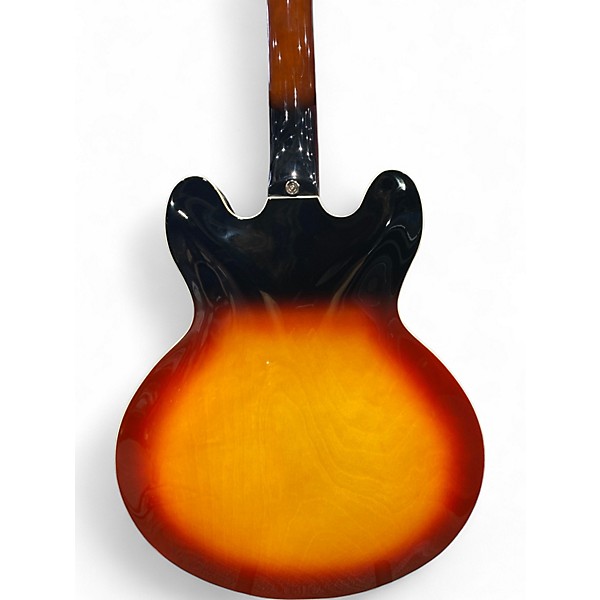 Used Donner DJP1000 2 Tone Sunburst Hollow Body Electric Guitar