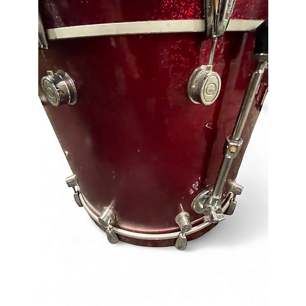 Used DW 4 Piece Performance Series Candy Apple Red Metallic Drum Kit