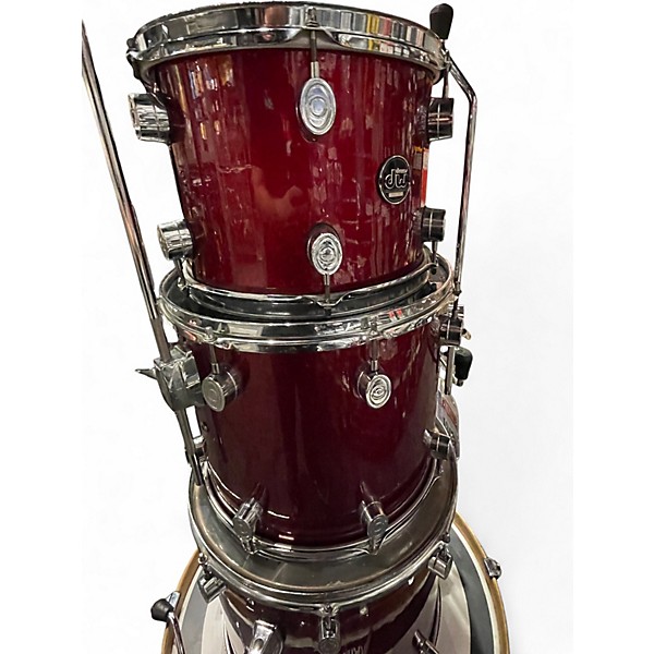 Used DW 4 Piece Performance Series Candy Apple Red Metallic Drum Kit