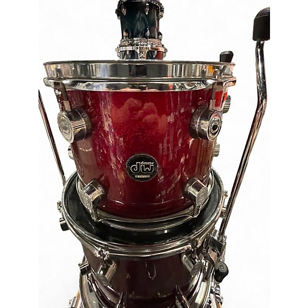 Used DW 4 Piece Performance Series Candy Apple Red Metallic Drum Kit