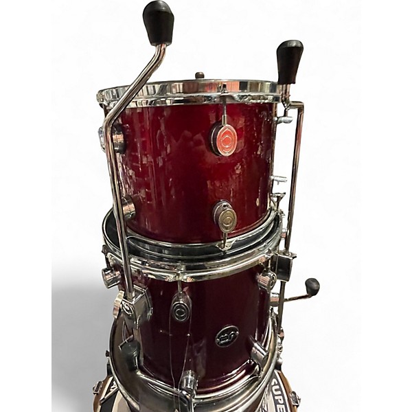 Used DW 4 Piece Performance Series Candy Apple Red Metallic Drum Kit