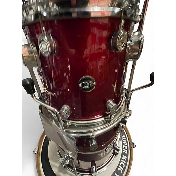 Used DW 4 Piece Performance Series Candy Apple Red Metallic Drum Kit