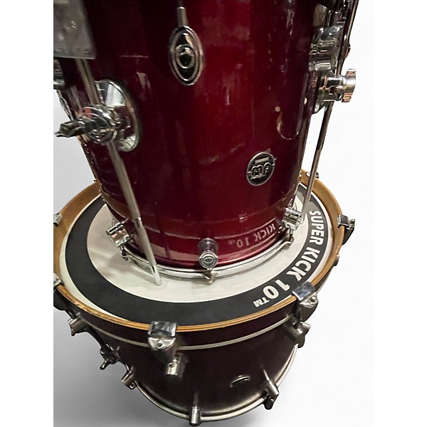Used DW 4 Piece Performance Series Candy Apple Red Metallic Drum Kit