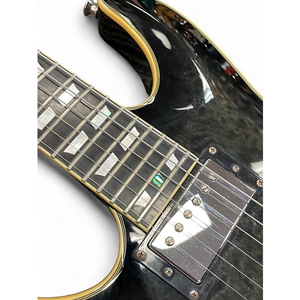 Used Schecter Guitar Research C1 Custom FR Left Handed Charcoal Electric Guitar