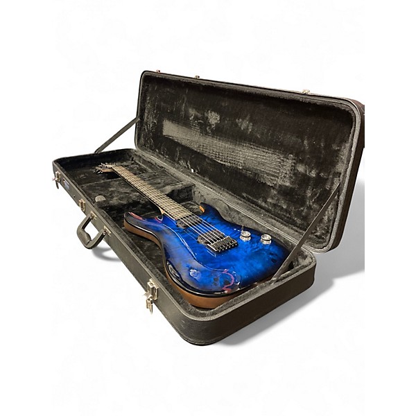 Used 2022 Schecter Guitar Research Omen Elite Blue Burst Solid Body Electric Guitar