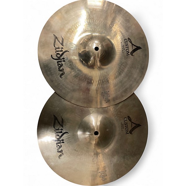 Used Zildjian 14in A Custom Hi Hat Pair Cymbal