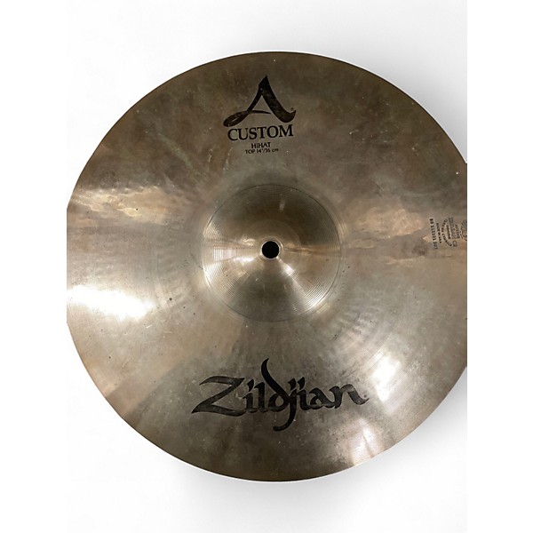 Used Zildjian 14in A Custom Hi Hat Pair Cymbal
