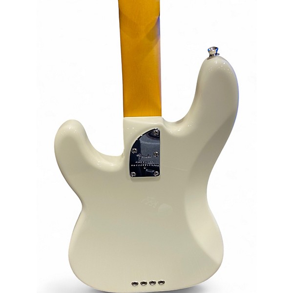 Used 2024 Fender American Professional Precision II Bass Olympic White Electric Bass Guitar