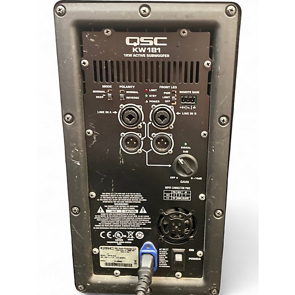 Used QSC KW181 1000W Powered Subwoofer