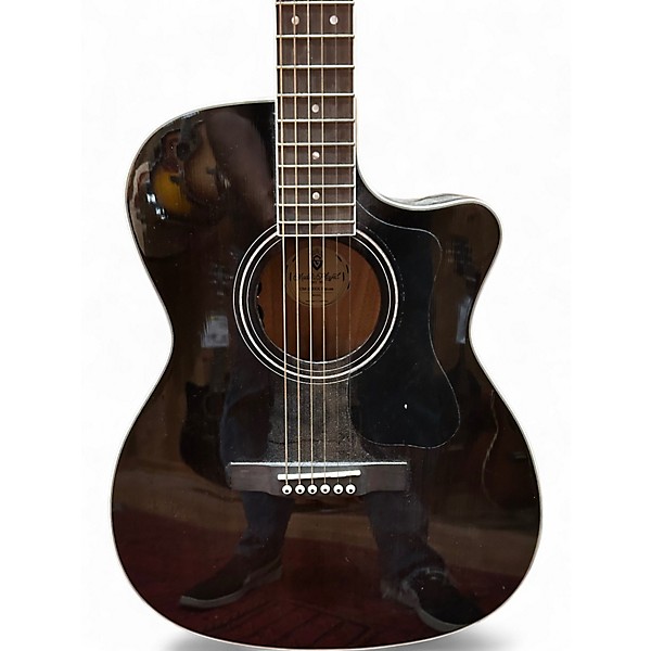 Used Guild OM-260CE Deluxe Black Acoustic Electric Guitar