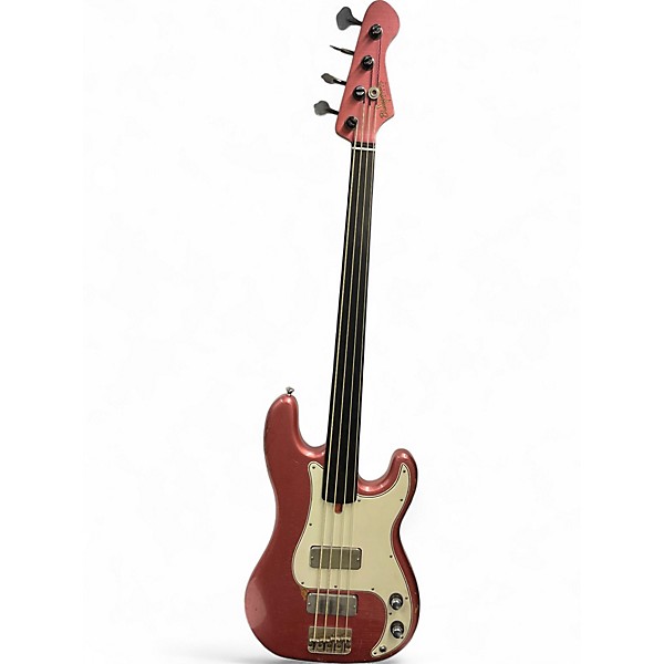 Used Bluesman Vintage CUSTOM FRETLESS PRECISION/JAZZ BASS Burgundy Mist Electric Bass Guitar