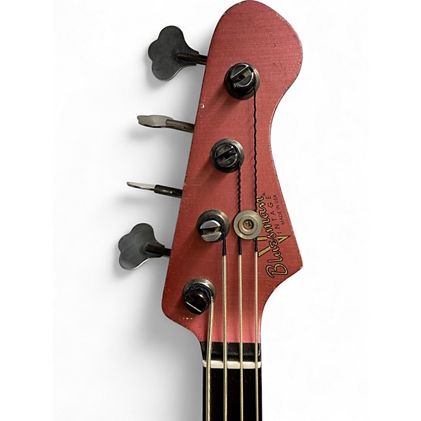 Used Bluesman Vintage CUSTOM FRETLESS PRECISION/JAZZ BASS Burgundy Mist Electric Bass Guitar