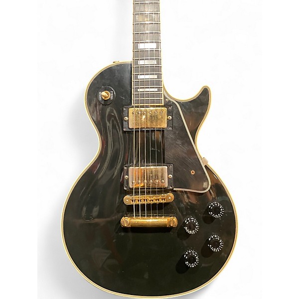 Vintage 1988 Gibson Les Paul Custom Black Solid Body Electric Guitar