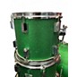 Used Cannon Percussion 4 Piece 5 Piece green sparkle Drum Kit