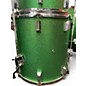 Used Cannon Percussion 4 Piece 5 Piece green sparkle Drum Kit