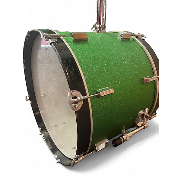 Used Cannon Percussion 4 Piece 5 Piece green sparkle Drum Kit