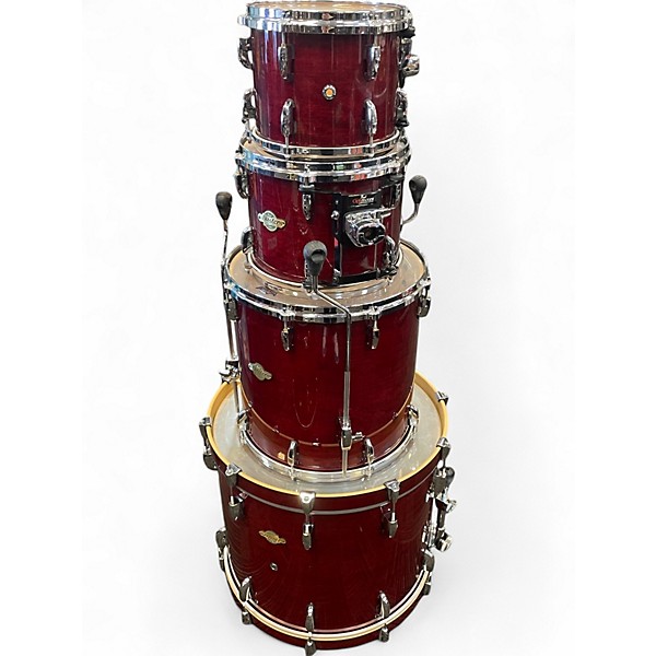Used Pearl 4 Piece MASTERS ALL MAPLE 4 Piece Trans Red Drum Kit