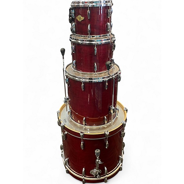 Used Pearl 4 Piece MASTERS ALL MAPLE 4 Piece Trans Red Drum Kit