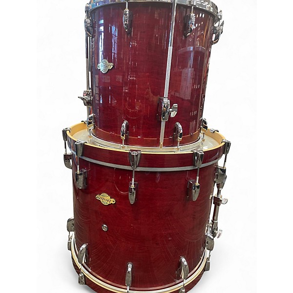 Used Pearl 4 Piece MASTERS ALL MAPLE 4 Piece Trans Red Drum Kit
