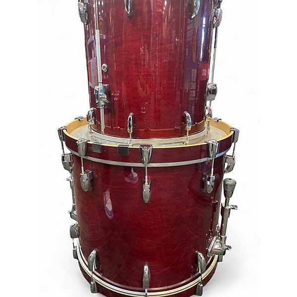 Used Pearl 4 Piece MASTERS ALL MAPLE 4 Piece Trans Red Drum Kit