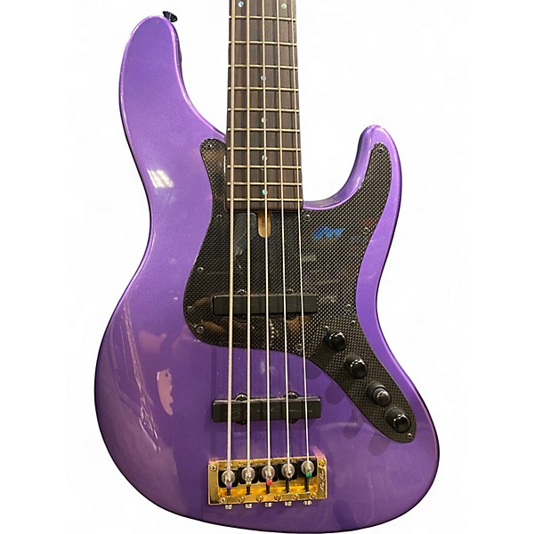 Used Brubaker JXB 5 Purple Electric Bass Guitar