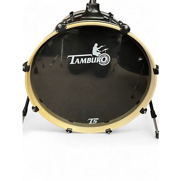 Used TAMBURO 5 Piece PLAYER SERIES T5 DARK R22 5 PIECE Black Drum Kit