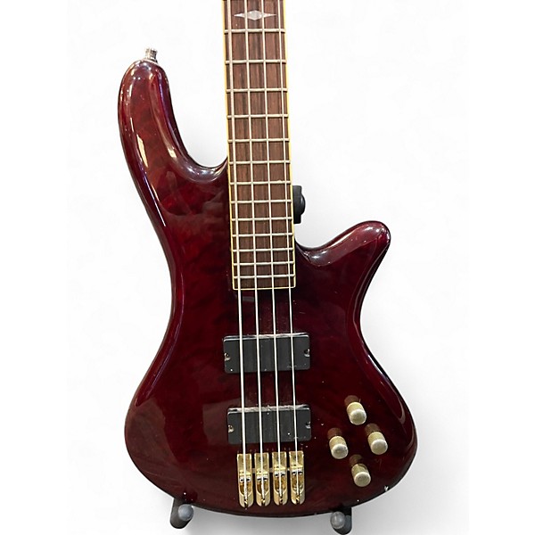 Used Schecter Guitar Research Stiletto Elite 4 String Wine Red Electric Bass Guitar