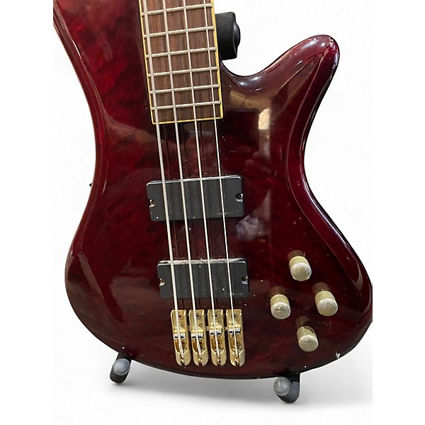Used Schecter Guitar Research Stiletto Elite 4 String Wine Red Electric Bass Guitar