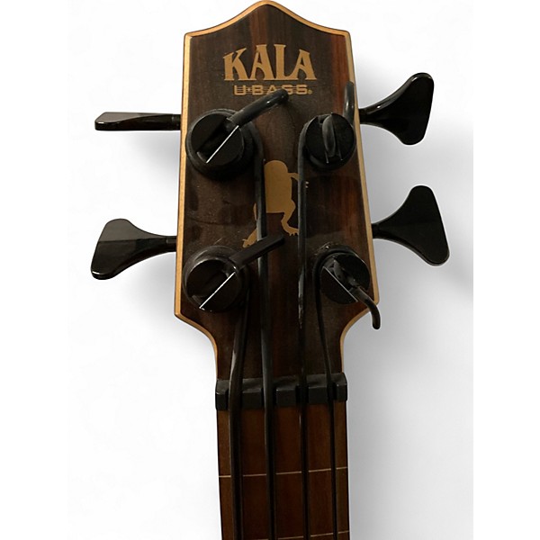 Used Kala Striped Ebony Acoustic Electric U-Bass Natural Acoustic Bass Guitar