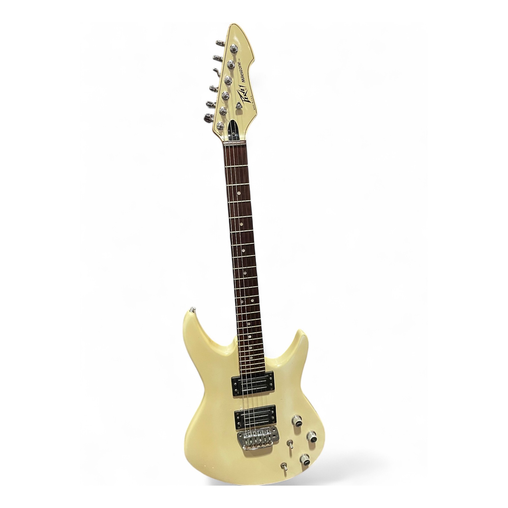 Used 1980s Peavey milestone white Solid Body Electric Guitar white