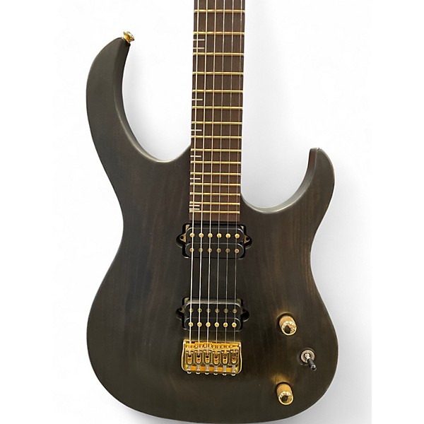 Used Markott Carved Top Super Strat Natural Black Solid Body Electric Guitar