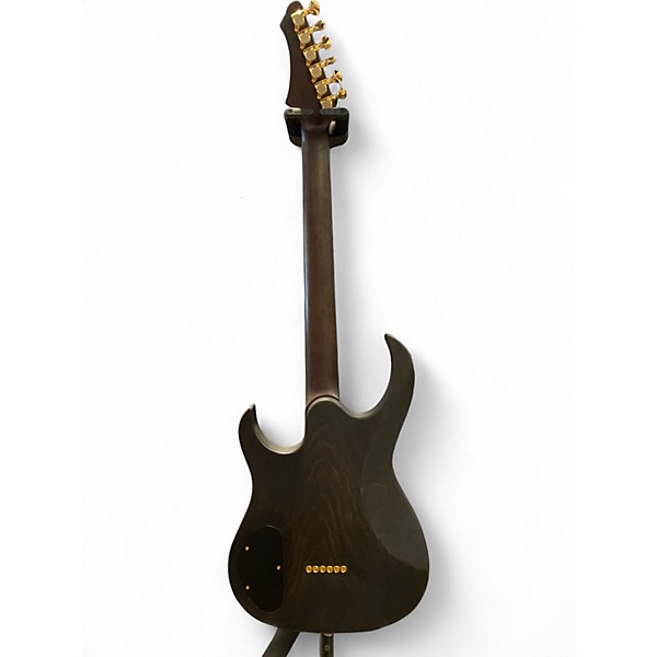Used Markott Carved Top Super Strat Natural Black Solid Body Electric Guitar
