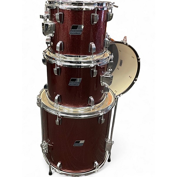Used Ludwig 5 Piece BackBeat Wine Red Drum Kit
