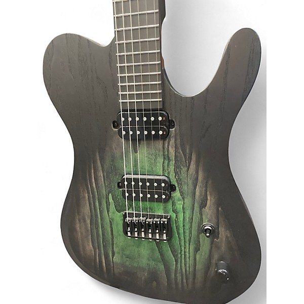Used Hapas Sludge 626 GBBG #10 BLACK GREEN Solid Body Electric Guitar