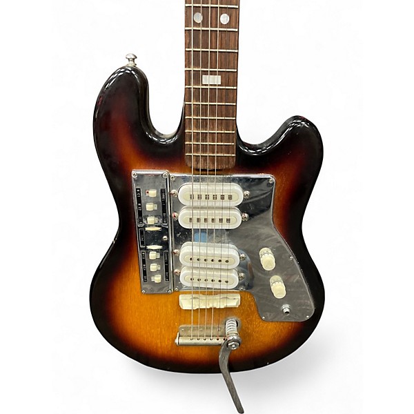Vintage 1960s Guyatone LG-140T Tobacco Sunburst Solid Body Electric Guitar