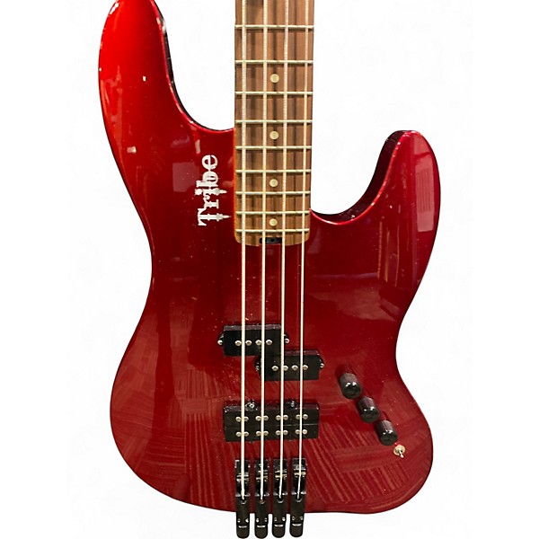 Used Tribe  SF4 Headless Metallica Red Electric Bass Guitar