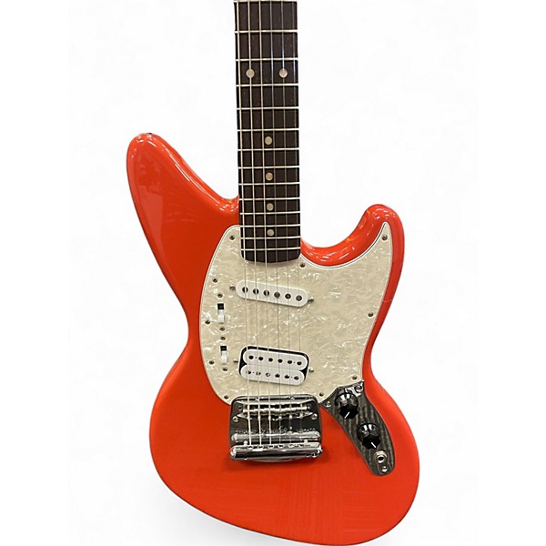 Used Fender Kurt Cobain Jag Stang Fiesta Red Solid Body Electric Guitar