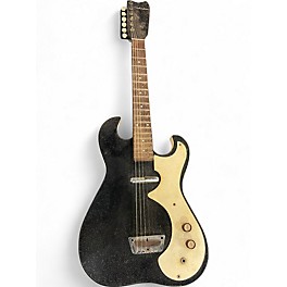 Vintage 1960s Silvertone St Style Black and White Solid Body Electric Guitar