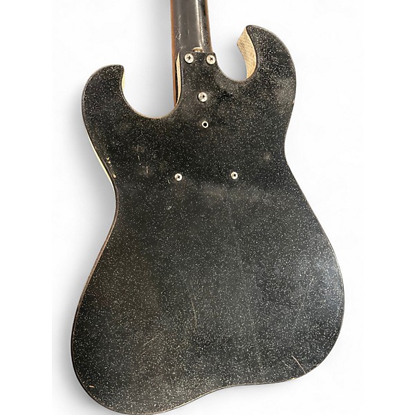 Vintage 1960s Silvertone St Style Black and White Solid Body Electric Guitar