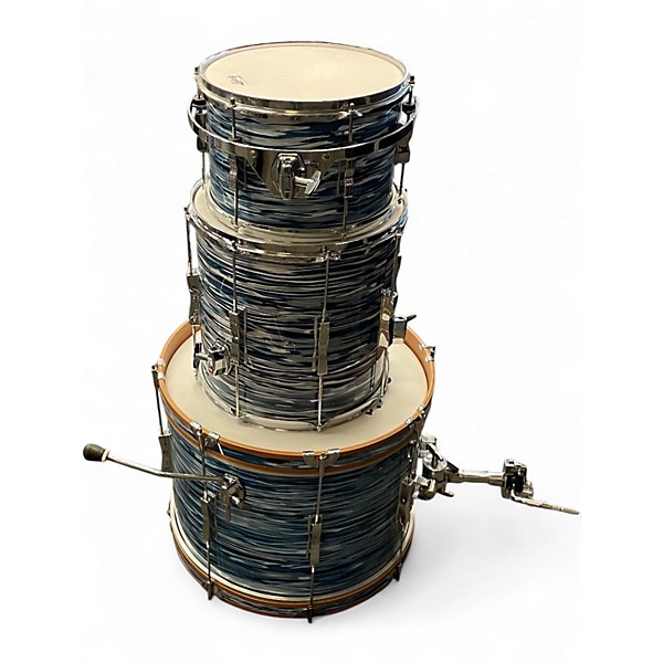 Used Ludwig 3 Piece Club Date BLUE OYSTER Drum Kit