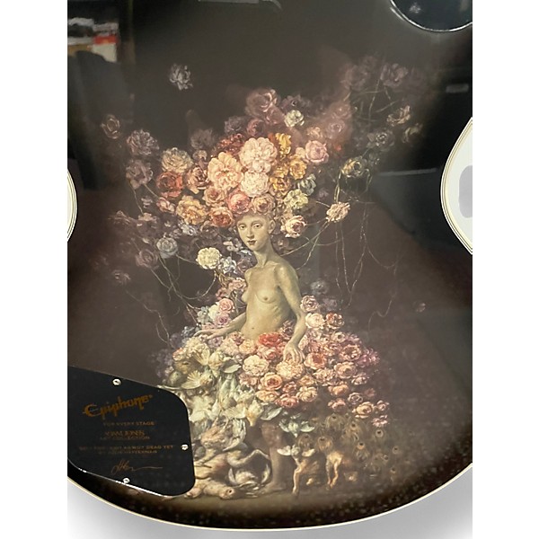 Used 2022 Epiphone ADAM JONES LES PAUL CUSTOM Silverburst Solid Body Electric Guitar