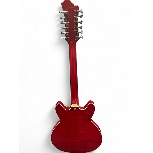 Used Hagstrom Viking Deluxe 12 Red Hollow Body Electric Guitar