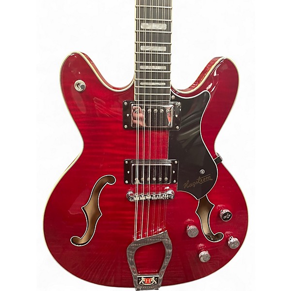 Used Hagstrom Viking Deluxe 12 Red Hollow Body Electric Guitar