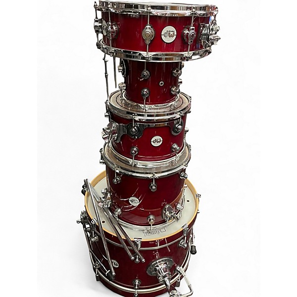 Used DW 5 Piece Design Series Satin Cherry Drum Kit