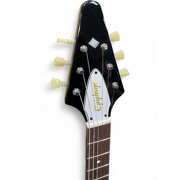 Used Epiphone JIMI HENDRIX FLYING V LOVE DROPS Ebony Solid Body Electric Guitar