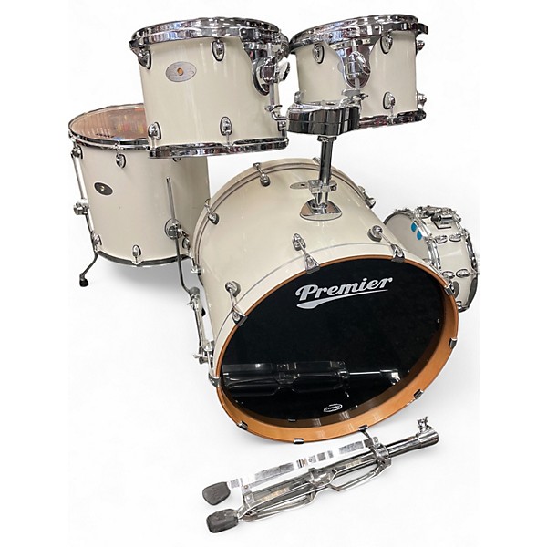Used Premier 5 Piece Artist Birch White Drum Kit