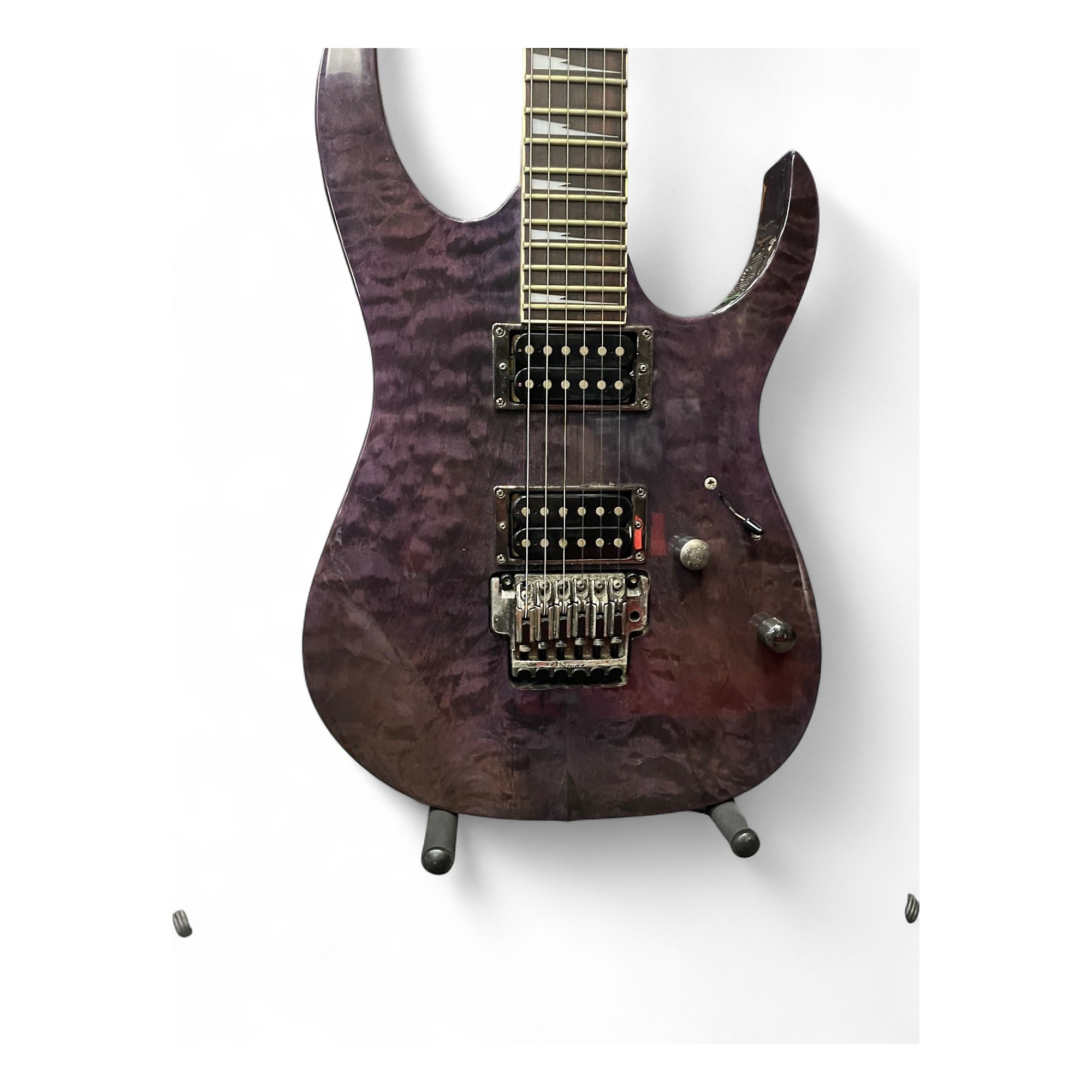 Used Ibanez RG320DX SILVER QUILT Solid Body Electric Guitar SILVER