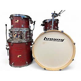 Used Ludwig 5 Piece BackBeat Elite 5-Piece Complete Drum Set With 22" Bass Drum Ruby Grain Drum Kit